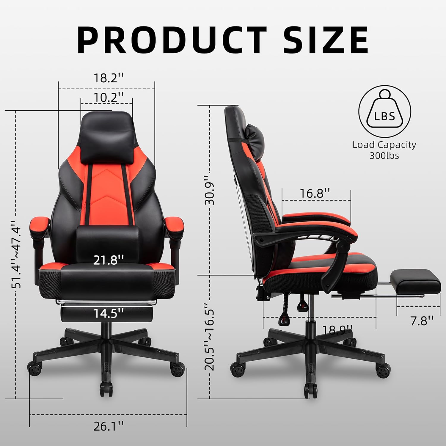Gaming Chair with Footrest, Ma - Ergonomic Office Chair recension och pris