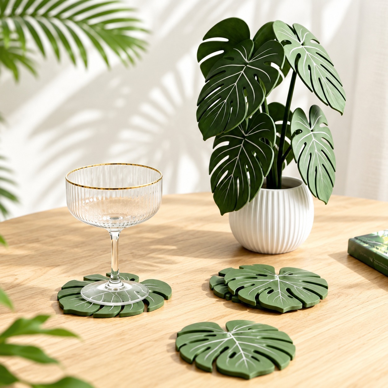 Monstera Plant Coasters 3D Pri - Home Office Layout recension och pris
