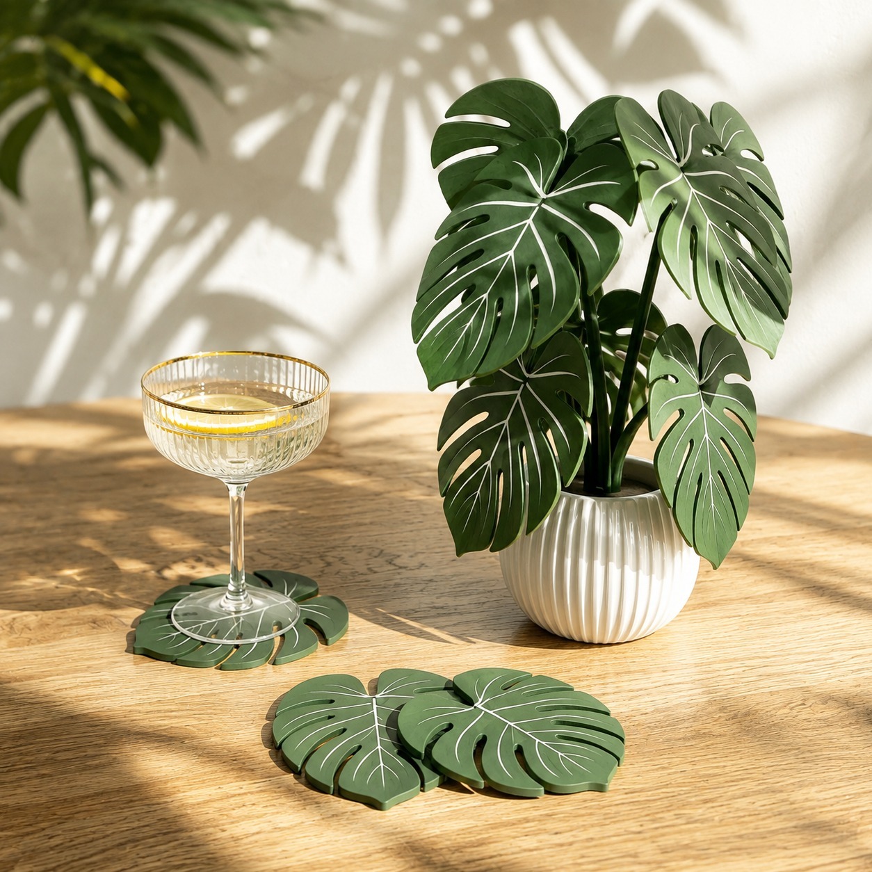 Monstera Plant Coasters 3D Pri - Home Office Layout recension och pris