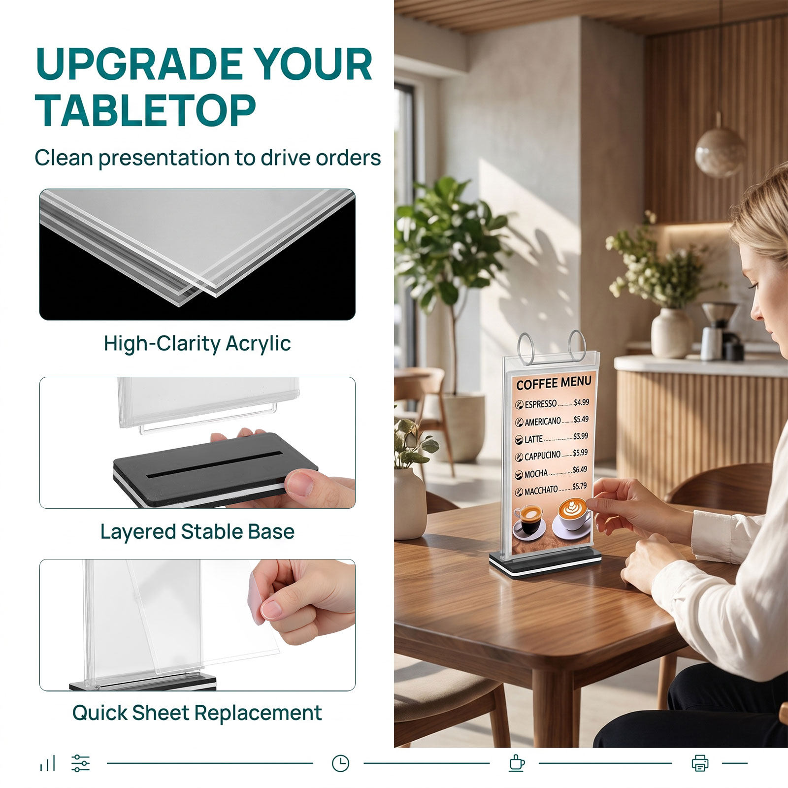 2Pcs Flip Display Menu Stand S - Document Holder Stand recension och pris