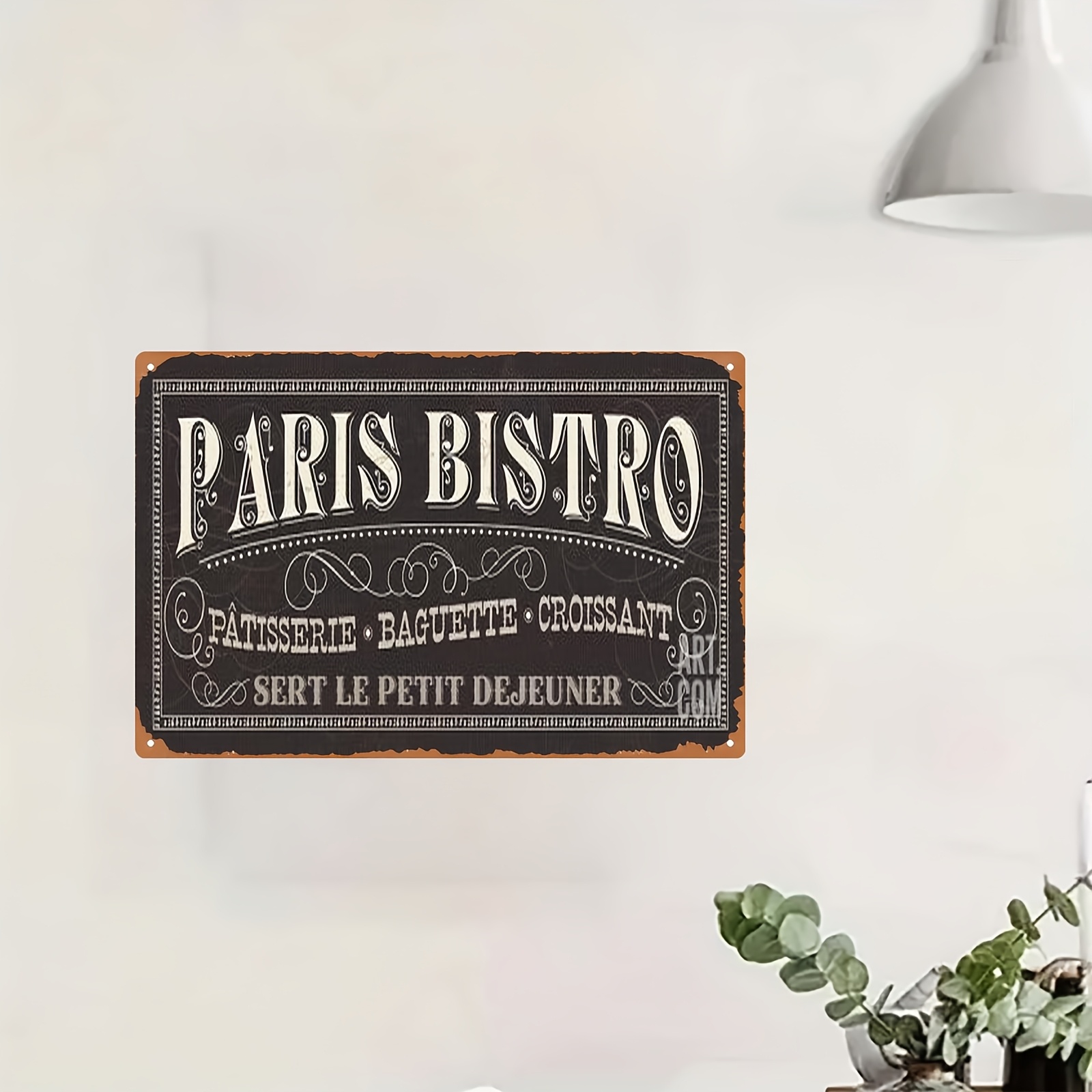 Vintage Paris Bistro Metal Sig - Home Office Or recension och pris
